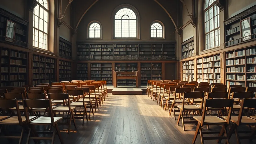 The hall at the Old Library set out for the day